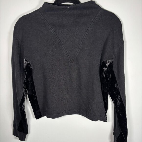 Good American Womens Pullover Long Sleeeve Cropped Sweater Gray Black Size 1 - Picture 1 of 3